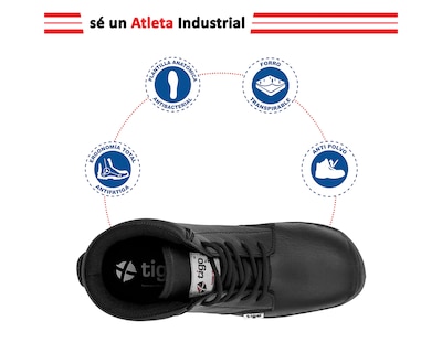 Foto 6 | Foto 6 | Zapato de Seguridad Tigo By Wsm 9005-mt Ergonómico y Muy Ligero color Negro
