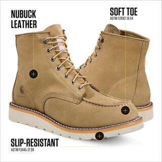 Foto 3 | Foto 3 | Boot Carhartt, Piel Nobuc De Coyote, 6 Moc, Puntera, Cuña, Para Hombre - Venta Internacional.