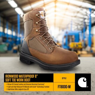 Foto 4 | Foto 4 | Botas De Trabajo Carhartt Ironwood Impermeables Para Hombre, Color Marrón, 12 M - Venta Internacional.
