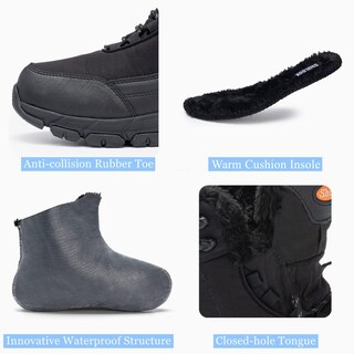 Foto 3 | Foto 3 | Botas De Nieve Shulook Impermeables Con Forro De Piel Cálida Para Hombre - Venta Internacional.
