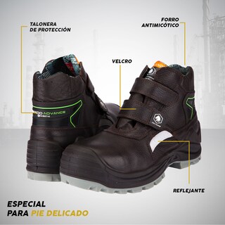 Foto 3 | Foto 3 | Botas De Trabajo Para Diabeticos Anticlavos Comando Modelo 1238 Ergonomicas Industriales De Piel Con Casco De Seguridad