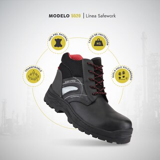 Foto 4 | Foto 4 | Botas De Trabajo Comando Modelo 5520 Ergonomicas Industriales De Piel Con Casco De Seguridad