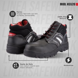 Foto 5 | Foto 5 | Botas De Trabajo Comando Modelo 5520 Ergonomicas Industriales De Piel Con Casco De Seguridad
