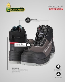 Foto 4 | Foto 4 | Botas De Trabajo Comando Modelo 1230 Ergonomicas Iindustriales De Piel Con Casco De Seguridad
