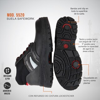 Foto 2 | Foto 2 | Botas De Trabajo Comando Modelo 5520 Ergonomicas Industriales De Piel Con Casco De Seguridad