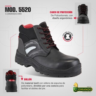 Foto 3 | Foto 3 | Botas De Trabajo Comando Modelo 5520 Ergonomicas Industriales De Piel Con Casco De Seguridad