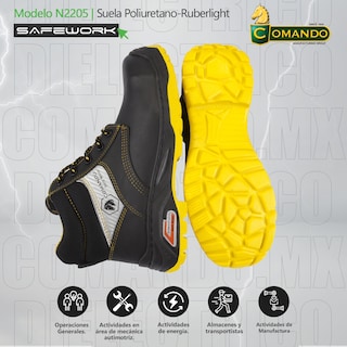 Foto 3 | Foto 3 | Botas De Trabajo Comando Modelo 2205 Ergonomicas Industriales De Piel Con Casco De Seguridad