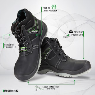Foto 2 | Foto 2 | Botas De Trabajo Comando Modelo 1422 Ergonomicas Industriales De Piel Con Casco De Seguridad