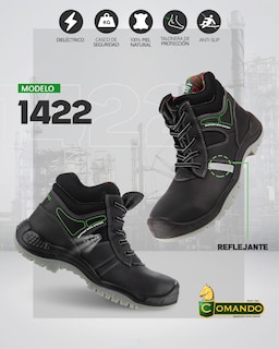 Foto 3 | Foto 3 | Botas De Trabajo Comando Modelo 1422 Ergonomicas Industriales De Piel Con Casco De Seguridad