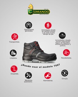 Foto 3 | Foto 3 | Botas De Trabajo Comando Modelo 706 Ergonomicas Industriales De Piel Con Casco De Seguridad