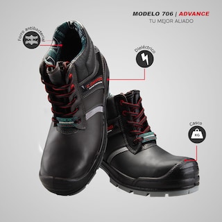 Foto 2 | Foto 2 | Botas De Trabajo Comando Modelo 706 Ergonomicas Industriales De Piel Con Casco De Seguridad