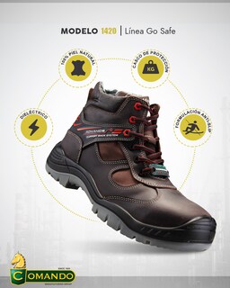 Foto 3 | Foto 3 | Botas De Trabajo Comando Modelo 1420 Ergonomicas Industriales De Piel Con Casco De Seguridad