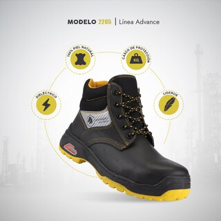 Foto 2 | Foto 2 | Botas De Trabajo Comando Modelo 2205 Ergonomicas Industriales De Piel Con Casco De Seguridad