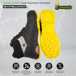 Foto 3 | Foto 3 | Botas De Trabajo Comando Modelo 2205 Ergonomicas Industriales De Piel Con Casco De Seguridad