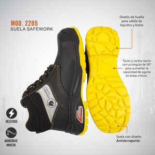 Foto 4 | Foto 4 | Botas De Trabajo Comando Modelo 2205 Ergonomicas Industriales De Piel Con Casco De Seguridad