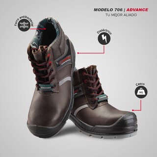 Foto 5 | Foto 5 | Botas De Trabajo Comando Modelo 706 Ergonomicas Industriales De Piel Con Casco De Seguridad