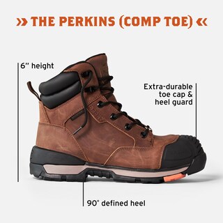 Foto 2 | Foto 2 | Bota De Trabajo Brunt Perkins Comp Toe Impermeables Para Hombre Marrón 10us - Venta Internacional.