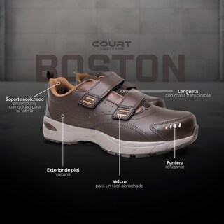 Foto 7 | Foto 7 | Court Boston | Zapatos Ultra Cómodos Para Hombre, Hecho De Piel, Abrochado Fácil