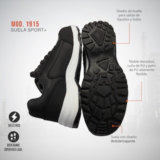 Foto 2 | Foto 2 | Tenis De Seguridad Comando Modelo 1915 Ergonomicos De Piel Con Casco De Seguridad