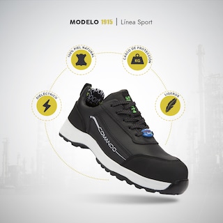 Foto 4 | Foto 4 | Tenis De Seguridad Comando Modelo 1915 Ergonomicos De Piel Con Casco De Seguridad