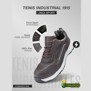 Foto 2 | Foto 2 | Tenis De Seguridad Comando Modelo 1915 Ergonomicos De Piel Con Casco De Seguridad