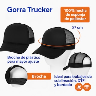Foto 6 | Foto 6 | Gorra Trucker Lisa Mayoreo 5 Piezas Negro
