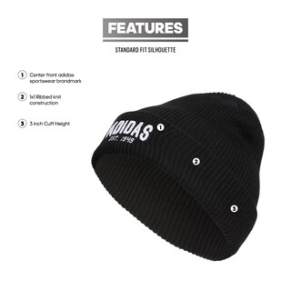 Foto 2 | Foto 2 | Gorro Adidas Foundation Para Hombre En Negro/blanco/gris Carbón - Venta Internacional.