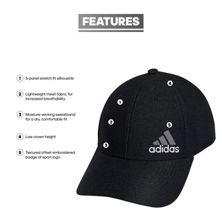 Foto 2 | Foto 2 | Gorra Adidas Release Stretch Fit Para Hombre Negro/blanco/gris - Venta Internacional.