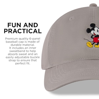 Foto 6 | Foto 6 | Gorra De Béisbol Disney Mickey Mouse Gris Cálido Para Hombre - Venta Internacional.