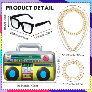 Foto 3 | Foto 3 | Disfraz Hicarer De Hip Hop De Los Años 80 Y 90 Para Mujer Y Hombre Con Accesorios - Venta Internacional.
