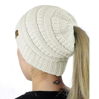 Foto 1 | Foto 1 | Gorra Huoguo Con Forma De Cola De Caballo Con Letras Cc Para Mujer Color Blanco - Venta Internacional.