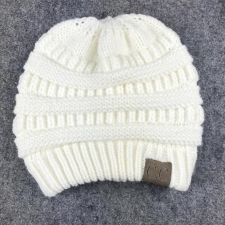 Foto 2 | Foto 2 | Gorra Huoguo Con Forma De Cola De Caballo Con Letras Cc Para Mujer Color Blanco - Venta Internacional.