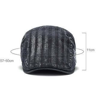 Foto 4 | Foto 4 | Boina A Rayas Para Mujer Peaked Cap Huoguo Protección Solar Gris - Venta Internacional.