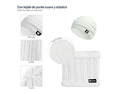 Foto 3 | Foto 3 | Juego de Gorro / Bufanda / Guantes Invernales Bluelander Blancos para Niños