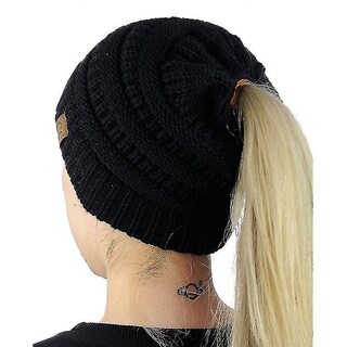 Foto 1 | Foto 1 | Gorra Huoguo Con Forma De Cola De Caballo Con Letras Cc Para Mujer Color Negro - Venta Internacional.