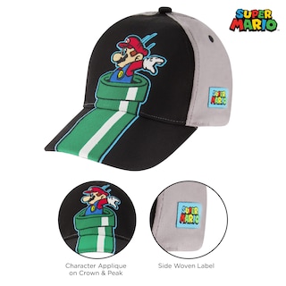 Foto 3 | Foto 3 | Gorra De Béisbol Nintendo Super Mario Grey Para Niños De 4 A 7 Años - Venta Internacional.