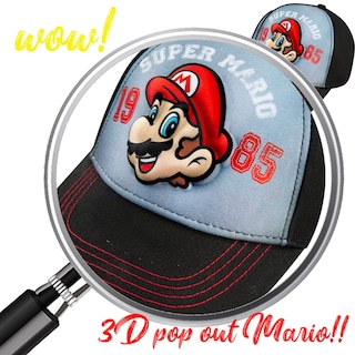 Foto 3 | Foto 3 | Gorra De Béisbol Nintendo Super Mario Negro/roja Para Niños De 4 A 12 Años - Venta Internacional.