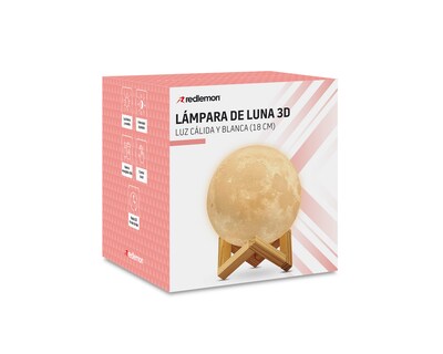 Foto 3 | Foto 3 | Lámpara de Luna en Impresión 3D Réplica Exacta de la Superficie Lunar Redlemon 79459 Multicolor