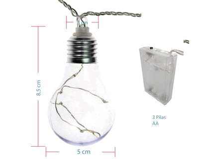 Foto 2 | Foto 2 | Serie de 10 Luces Led de 8.5x5 cm Chic Fantasy Vintage color Blanco