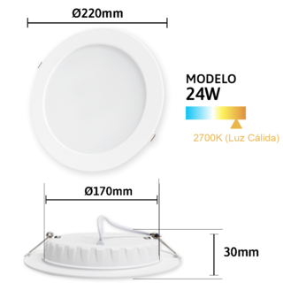 Foto 3 | Foto 3 | Luminaria Led Empotrable Redonda 24w Jwj Jlpr-24dic Luz Cálida