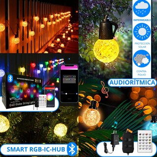 Foto 2 | Foto 2 | Serie de 50 Focos Dosyu BWSL12 LED Multicolor RGB IC Hub Smart Bluetooth con App Audiorítmica 10 M