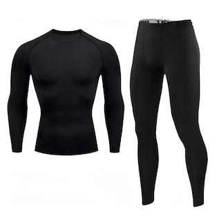 Foto 1 | Foto 1 | Pantalón Licra + Playera De Compresión Conjunto Gym 2ps Talla L Eo Safe Imports Esi-15909 Negro