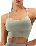 Crop Top Deportivo Shendy Vendy Verde Push Up Katiusha Sport para Mujer