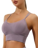 Crop Top Deportivo Shendy Vendy Morado Push Up Katiusha Sport para Mujer