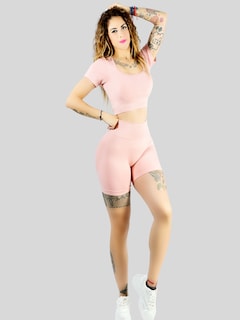 Foto 2 | Foto 2 | Conjunto Deportivo De Mujer De Short Y Blusa Conj-066 Coral Stretch Push Up