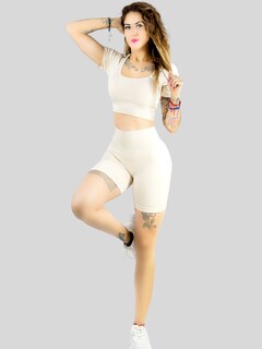 Foto 4 | Foto 4 | Set De Dos Conjunto Deportivo De Mujer De Short Y Blusa Conj-066 Variedad De Colores Stretch Push Up