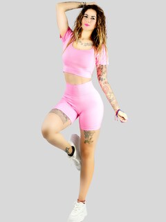 Foto 7 | Foto 7 | Set De Dos Conjunto Deportivo De Mujer De Short Y Blusa Conj-066 Variedad De Colores Stretch Push Up