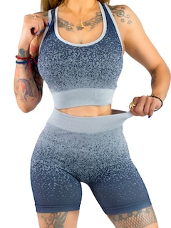 Foto 1 | Foto 1 | Conjunto Deportivo Casual Mujer Short Y Blusa Stretch Conj-068 Marino Comodidad Y Estilo