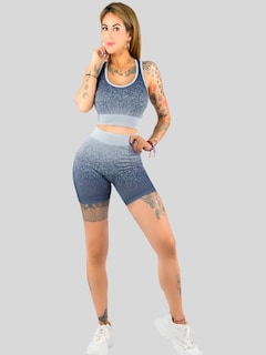 Foto 4 | Foto 4 | Conjunto Deportivo Casual Mujer Short Y Blusa Stretch Conj-068 Marino Comodidad Y Estilo