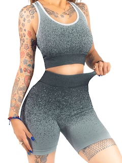 Foto 1 | Foto 1 | Conjunto Deportivo Casual Mujer Short Y Blusa Stretch Conj-068 Gris Comodidad Y Estilo
